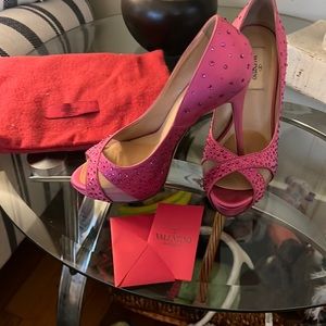 Valentino Pink Rhinestone Stilettos